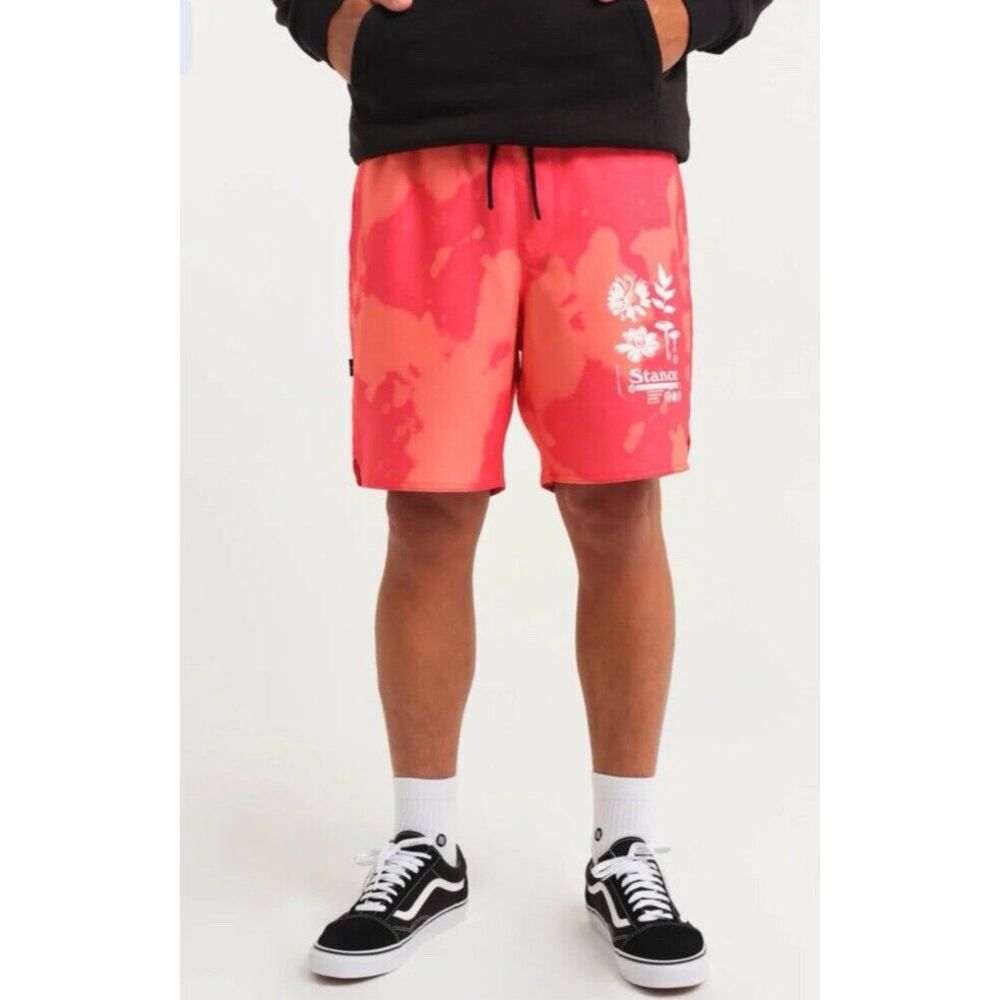 Stance Athletic Complex Hybrid Shorts Men Pink Wash Size XL